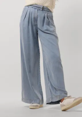 aaiko pantalon large frederique tencel ten 520 bleu foncé