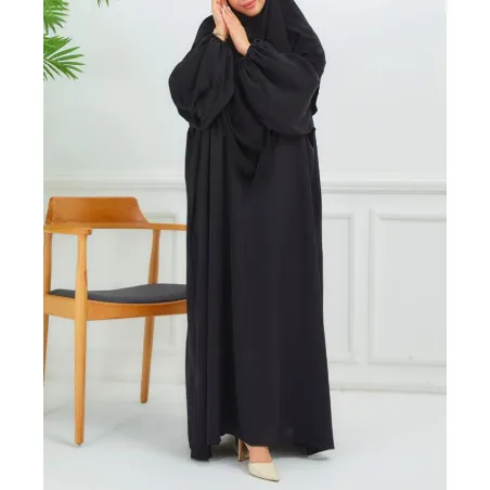 Abaya Manches Bouffante Maissane Noir