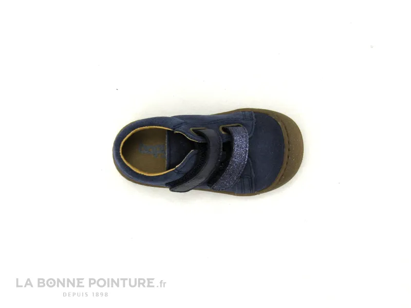 Achat chaussures Bopy Bébé Bottillon, vente Bopy JAMECA Marine - Brides velcro bleu metal et verni - Bottillon fille