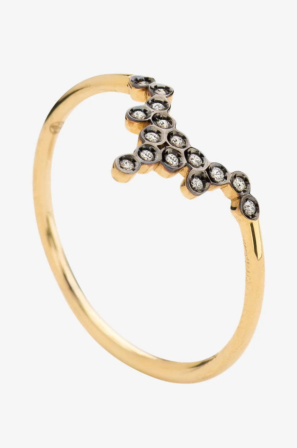Bague en or jaune et diamants Mini Pétale
