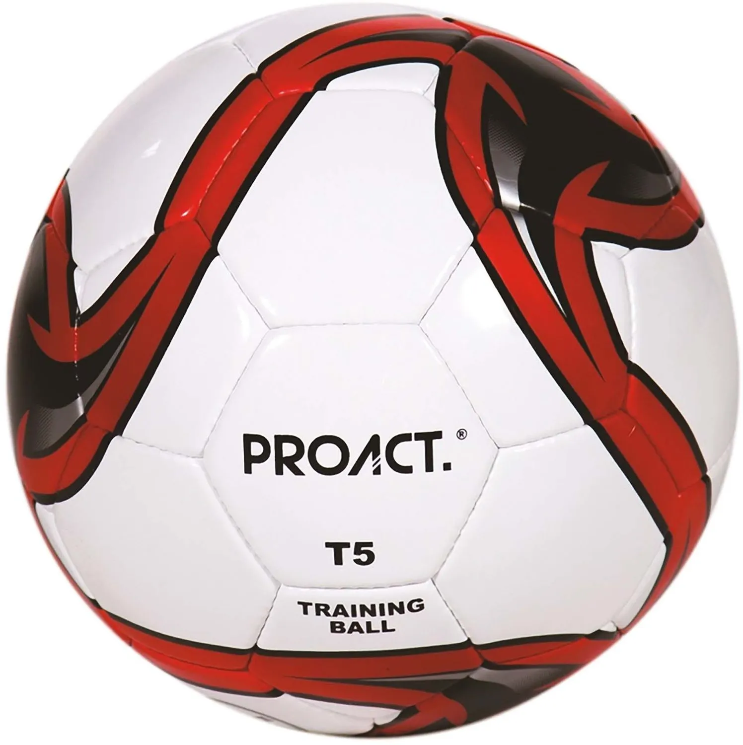 Ballon de foot cousu main - taille 5 - rouge et blanc 