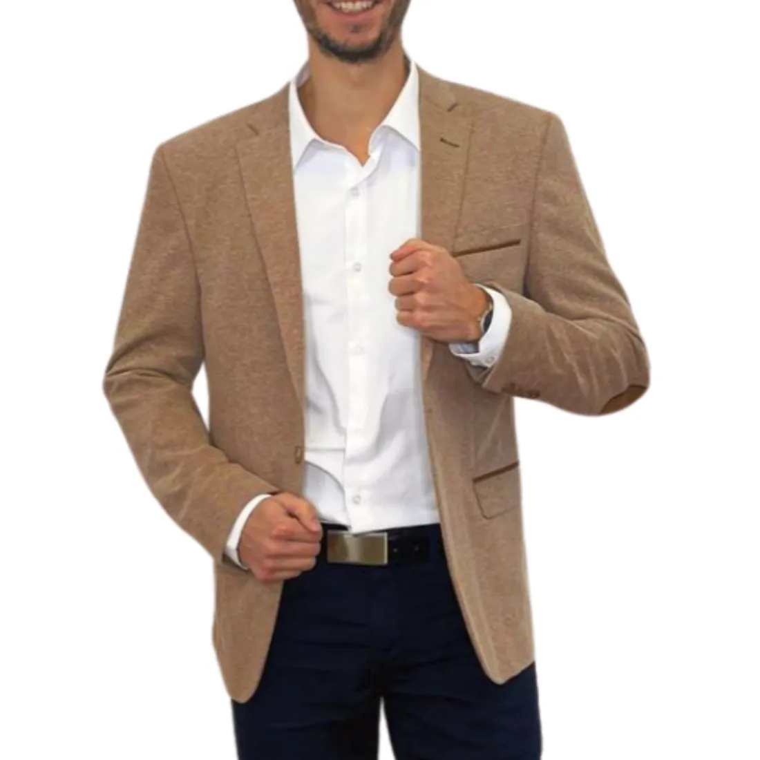 Blazer coton mélangé Camel à coudière Camel