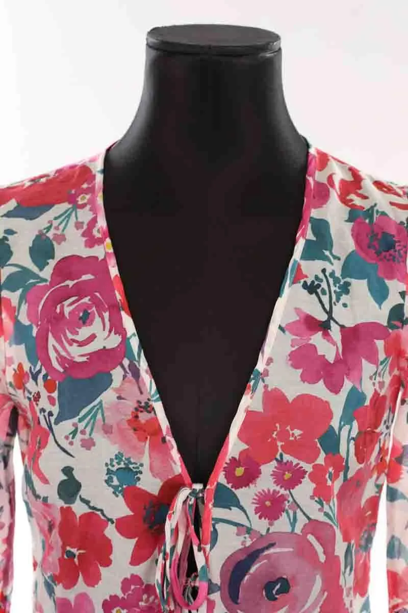 Blouse Sezane en coton multicolore pour femme, taille 38, en très bon état.