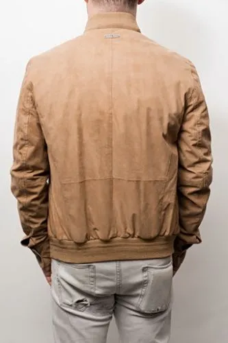 Blouson agneau velours Milestone Rango beige.