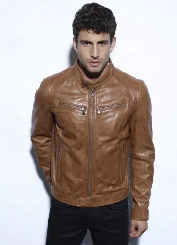 Blouson cuir pour homme Daytona Dustin TIGER marron.