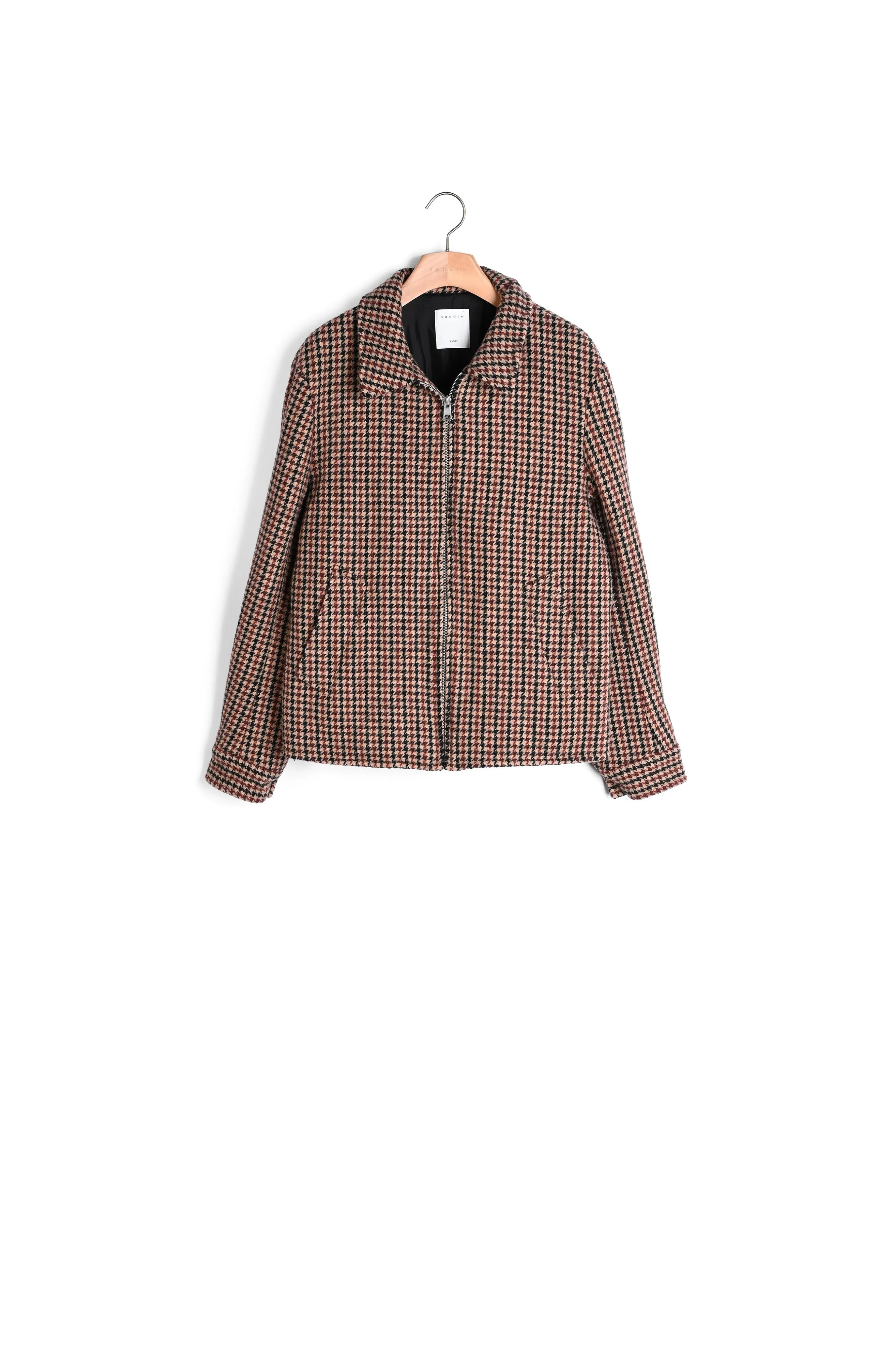 Blouson en laine pied de poule
