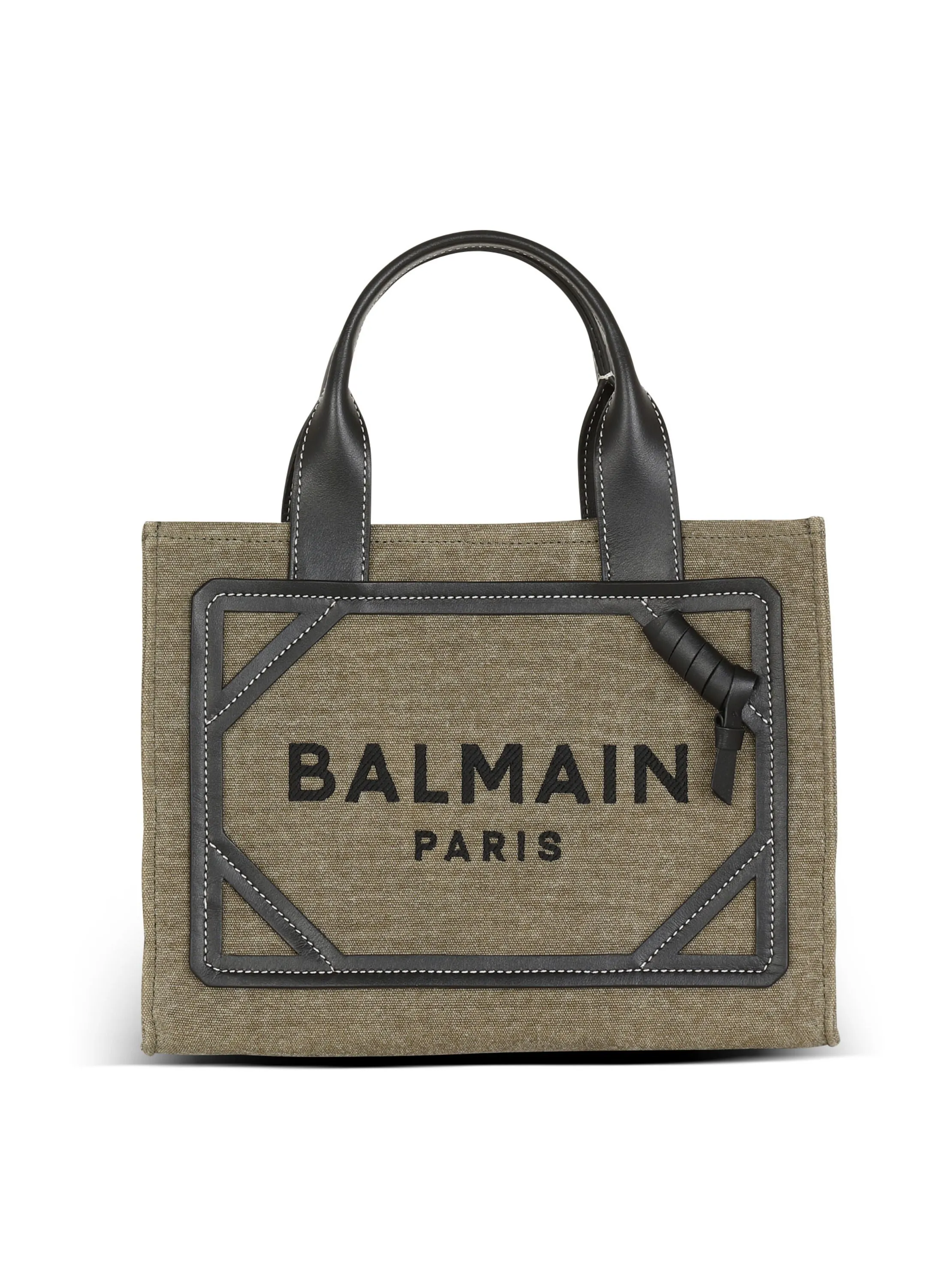 CABAS B-ARMY PETIT MODèLE EN TOILE AVEC EMPIèCEMENTS EN CUIR - BALMAIN pour FEMME | Printemps