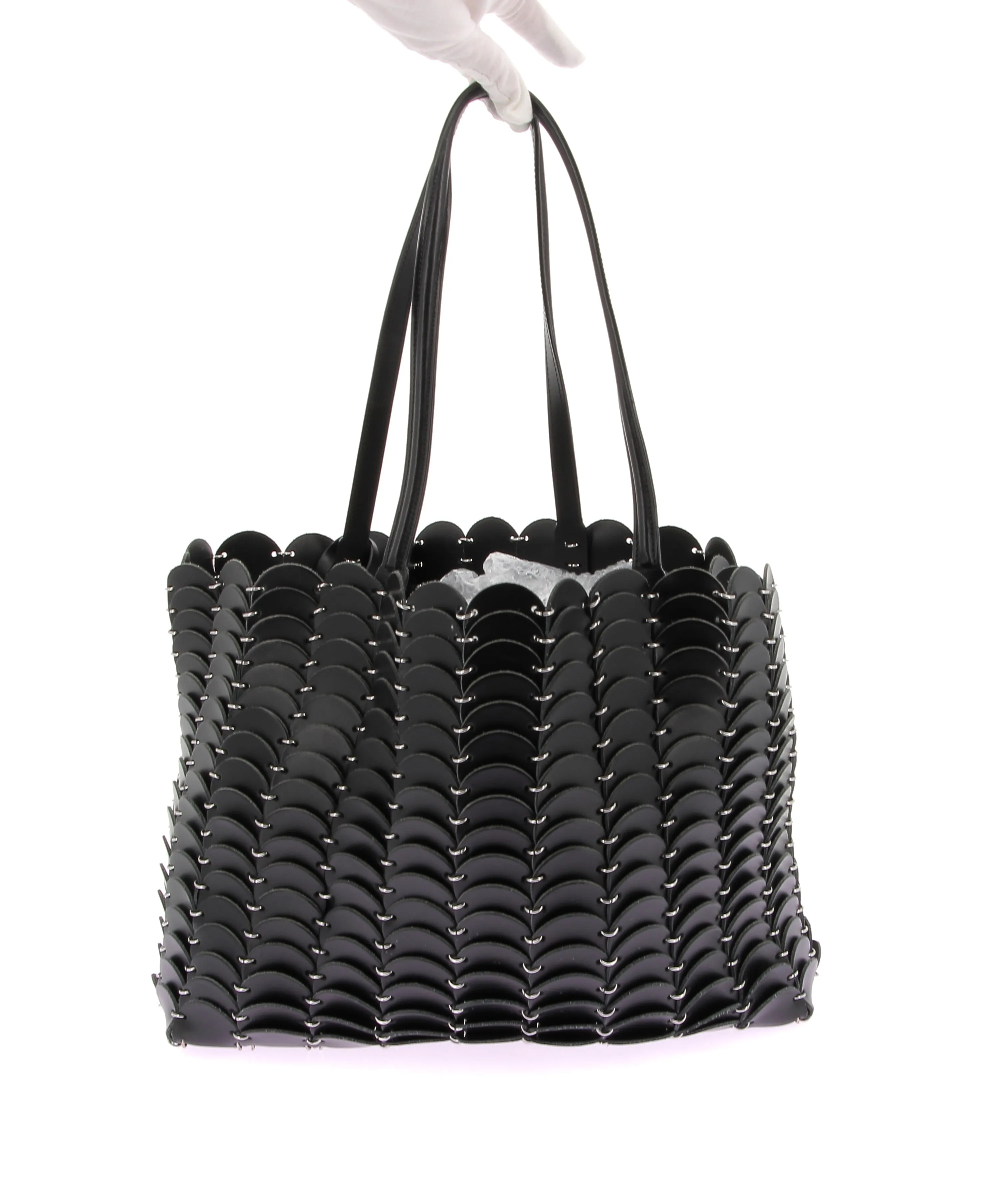 Cabas en cuir noir Pacoio