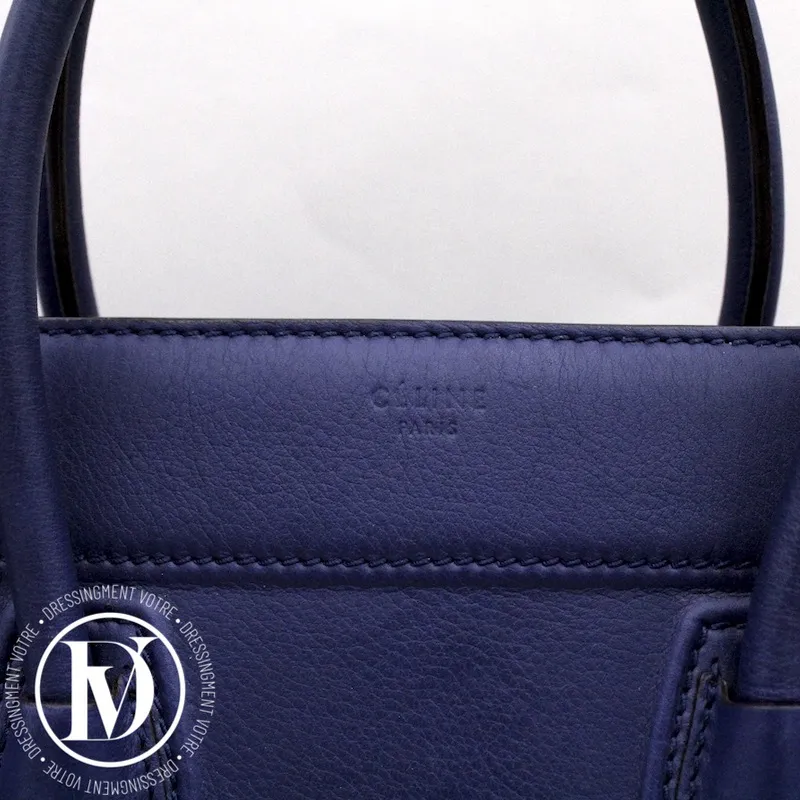 Cabas Phantom en cuir grainé bleu – Céline