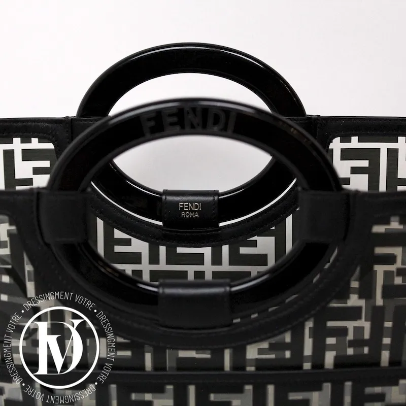 Cabas Runaway en cuir et pvc noir – Fendi