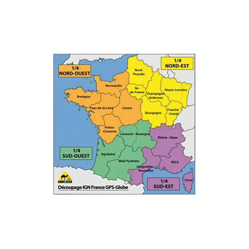 Carte IGN GPS Globe 1/4 France sud-est 1/25000e - piecemotoquad