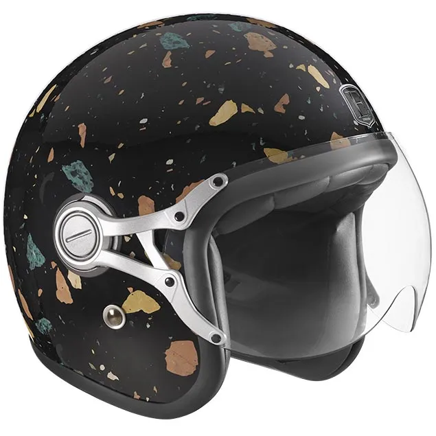 Casque Exklusiv Rider Granit Noir, casque jet scooter original, mode