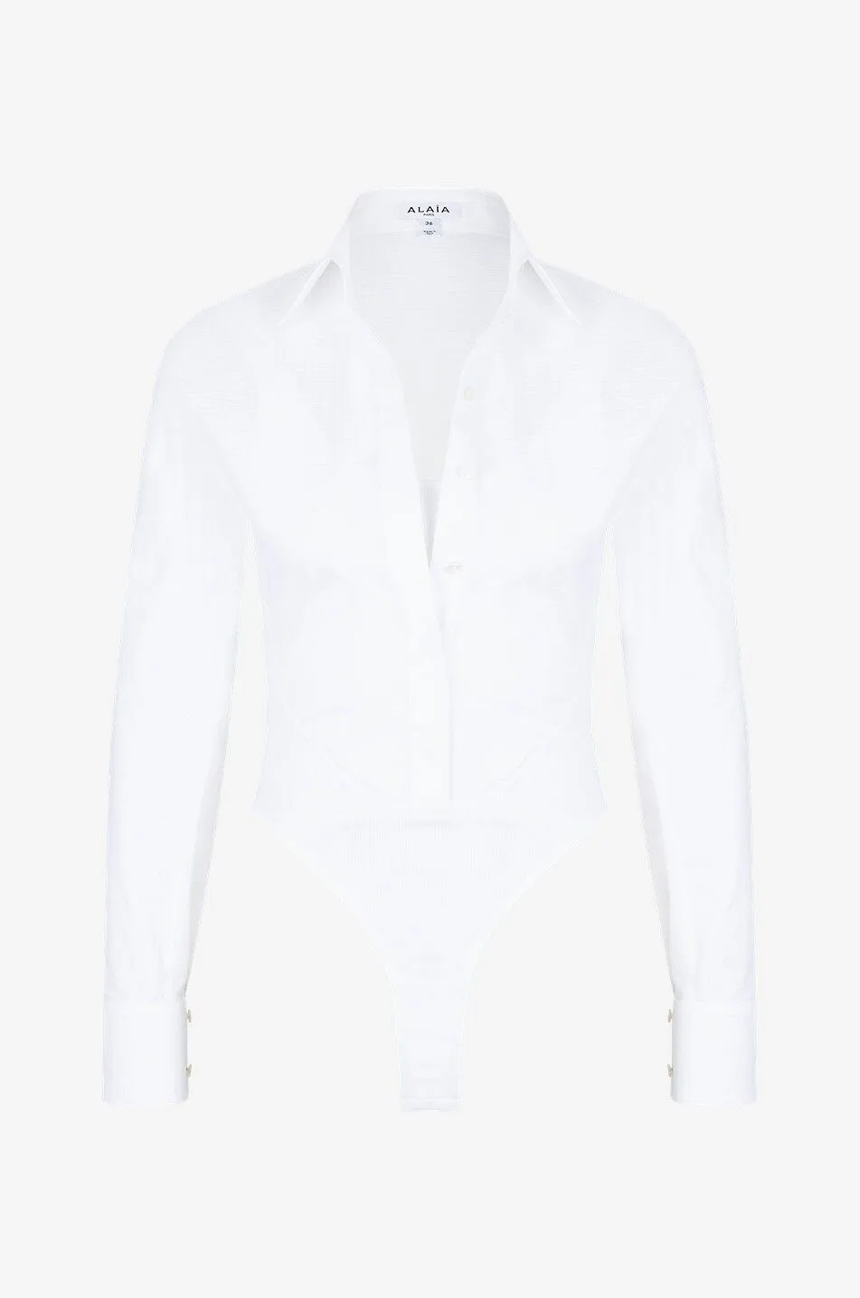 Chemise body rayée en popeline et jersey Layer Body-Shirt