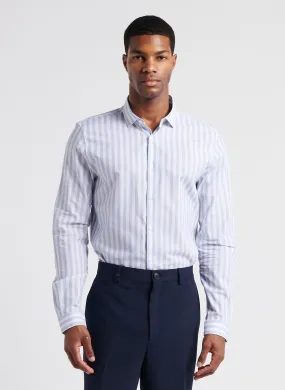 CHEMISE COL ITALIEN RAYéE EN COTON - IKKS pour HOMME | Printemps
