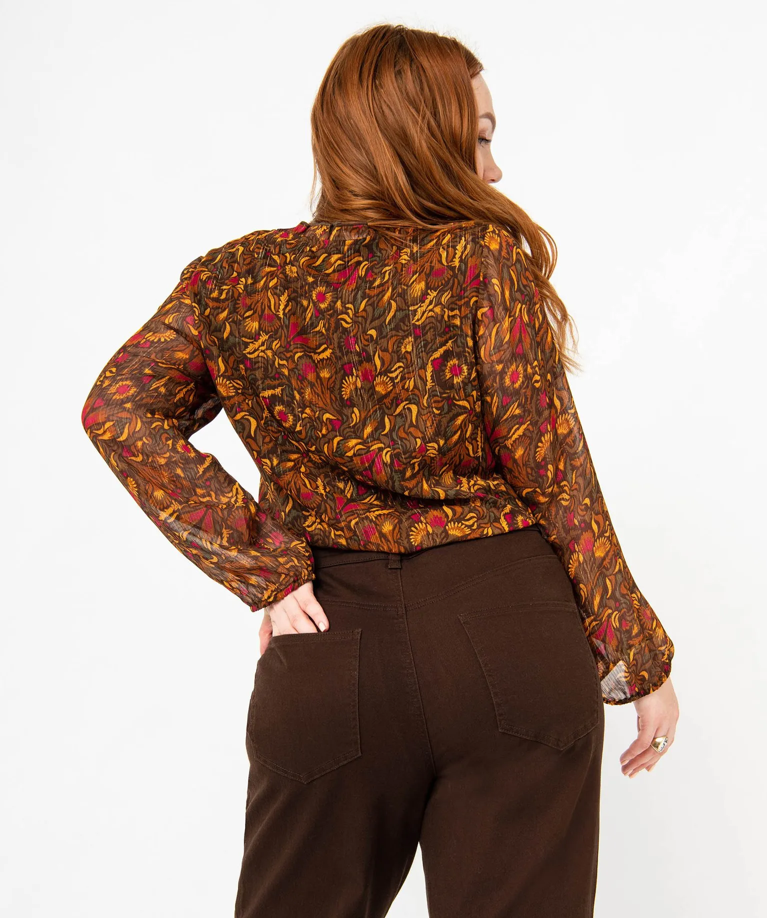 Chemise en voile imprimé femme grande taille imprime