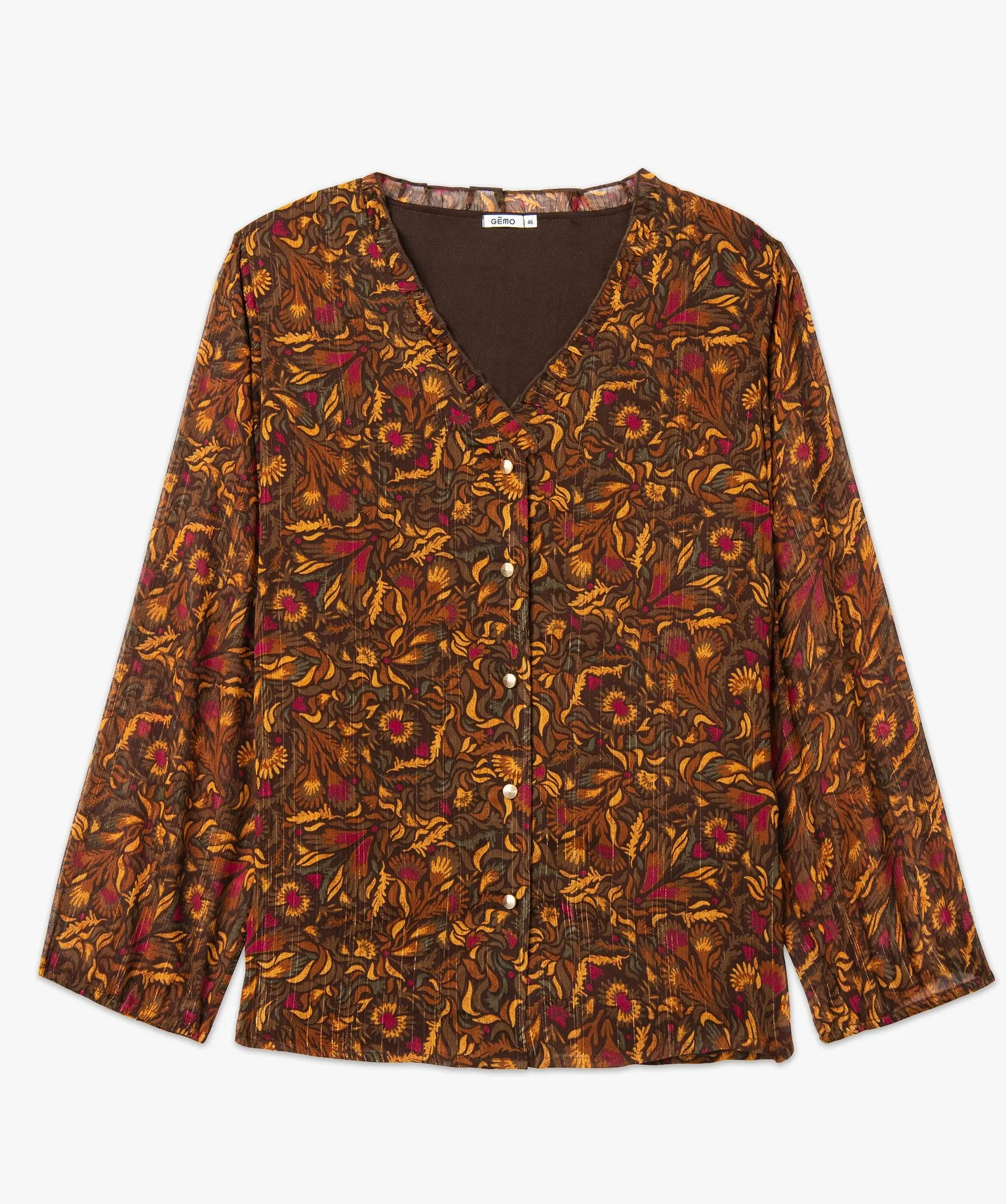 Chemise en voile imprimé femme grande taille imprime