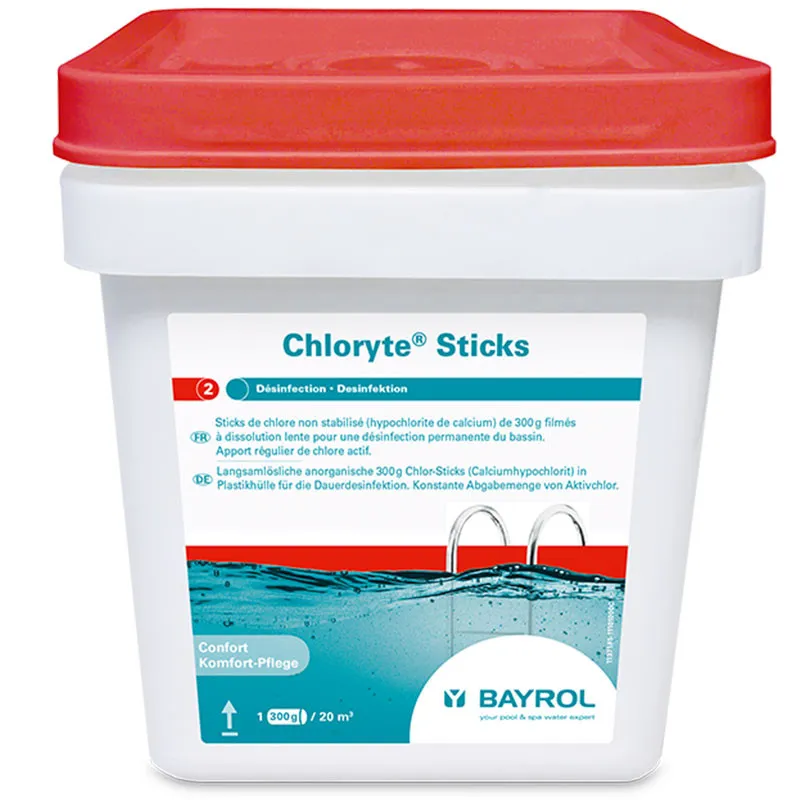 Chlore lent Bayrol Chloryte Sticks 300g - 4,5kg