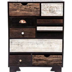 Commode 10 tiroirs bois marron exotique Finca