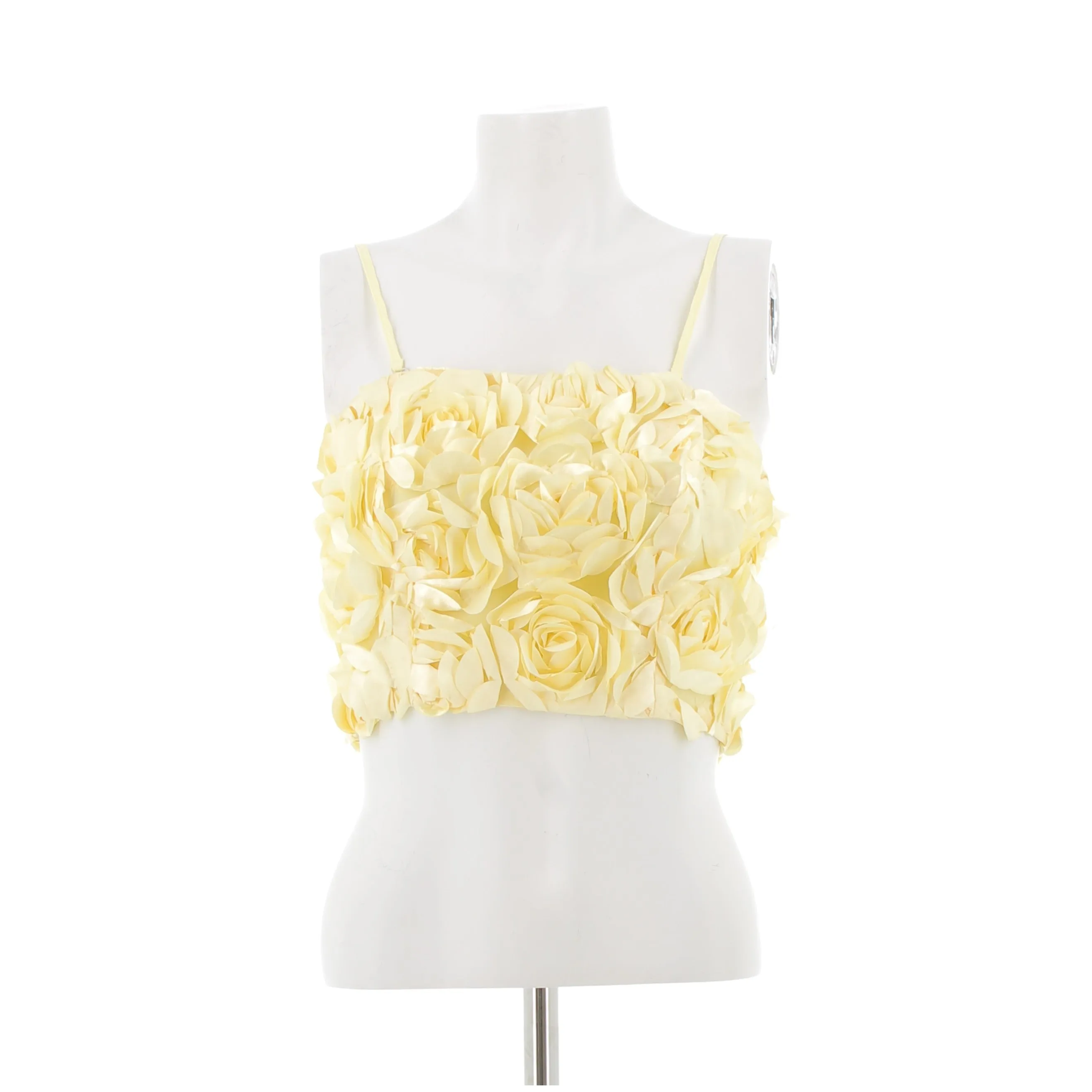 Crop jaune orné de fleurs Emili