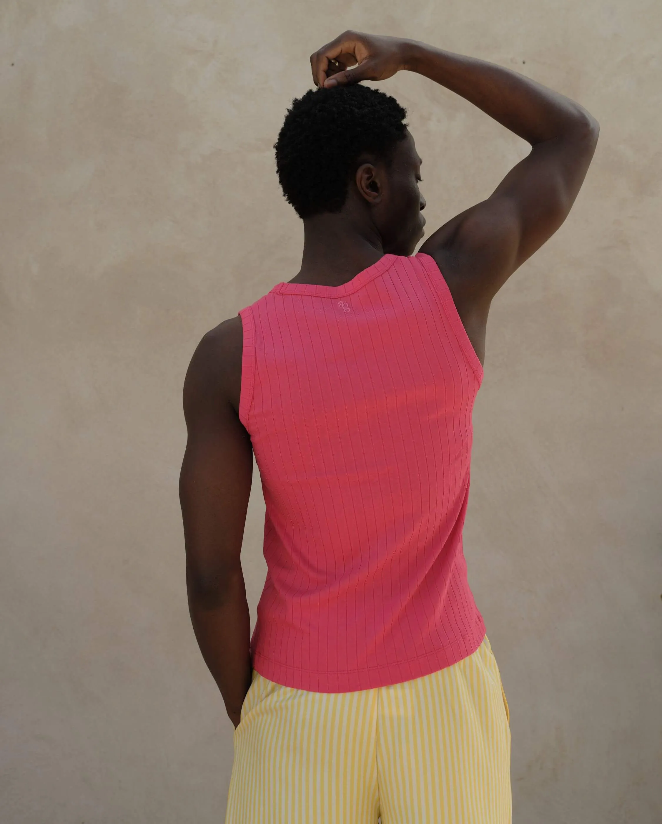 Débardeur homme coton bio, fuchsia