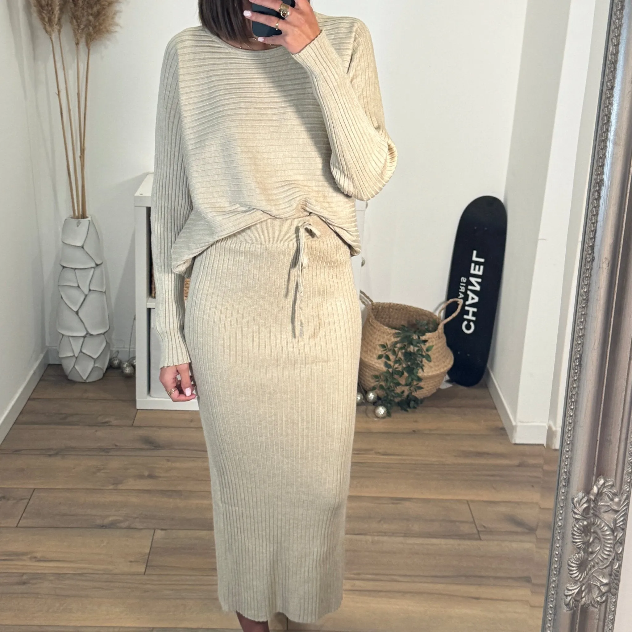 ENSEMBLE JUPE BEIGE SABRY