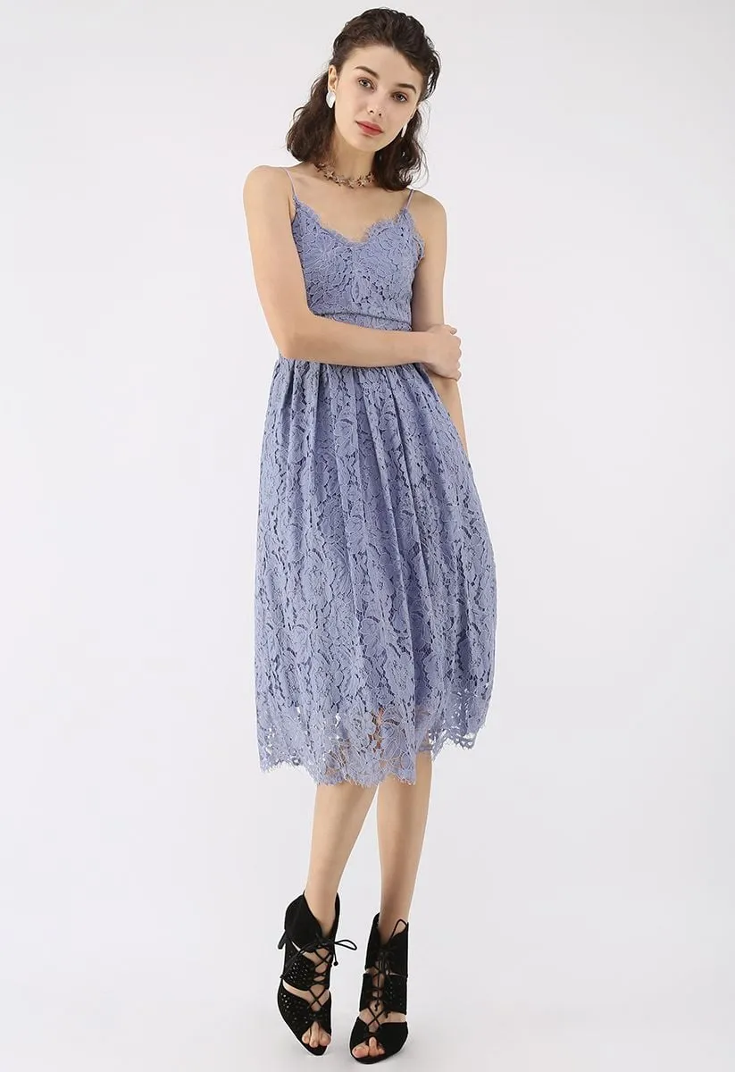 Esprit de romain - Robe camisole en dentelle lavande