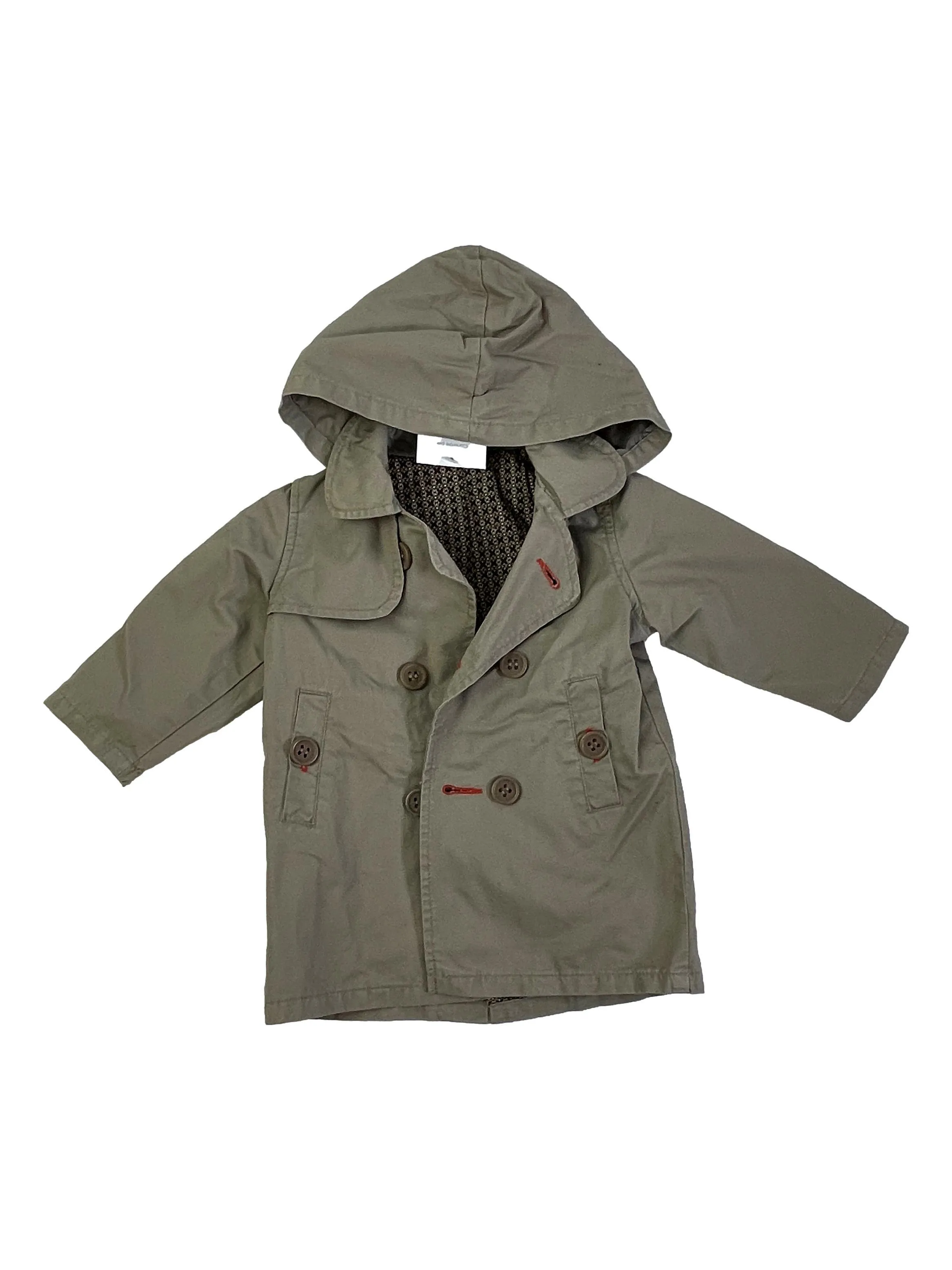 IKKS 12 mois manteau trench gris a capuche