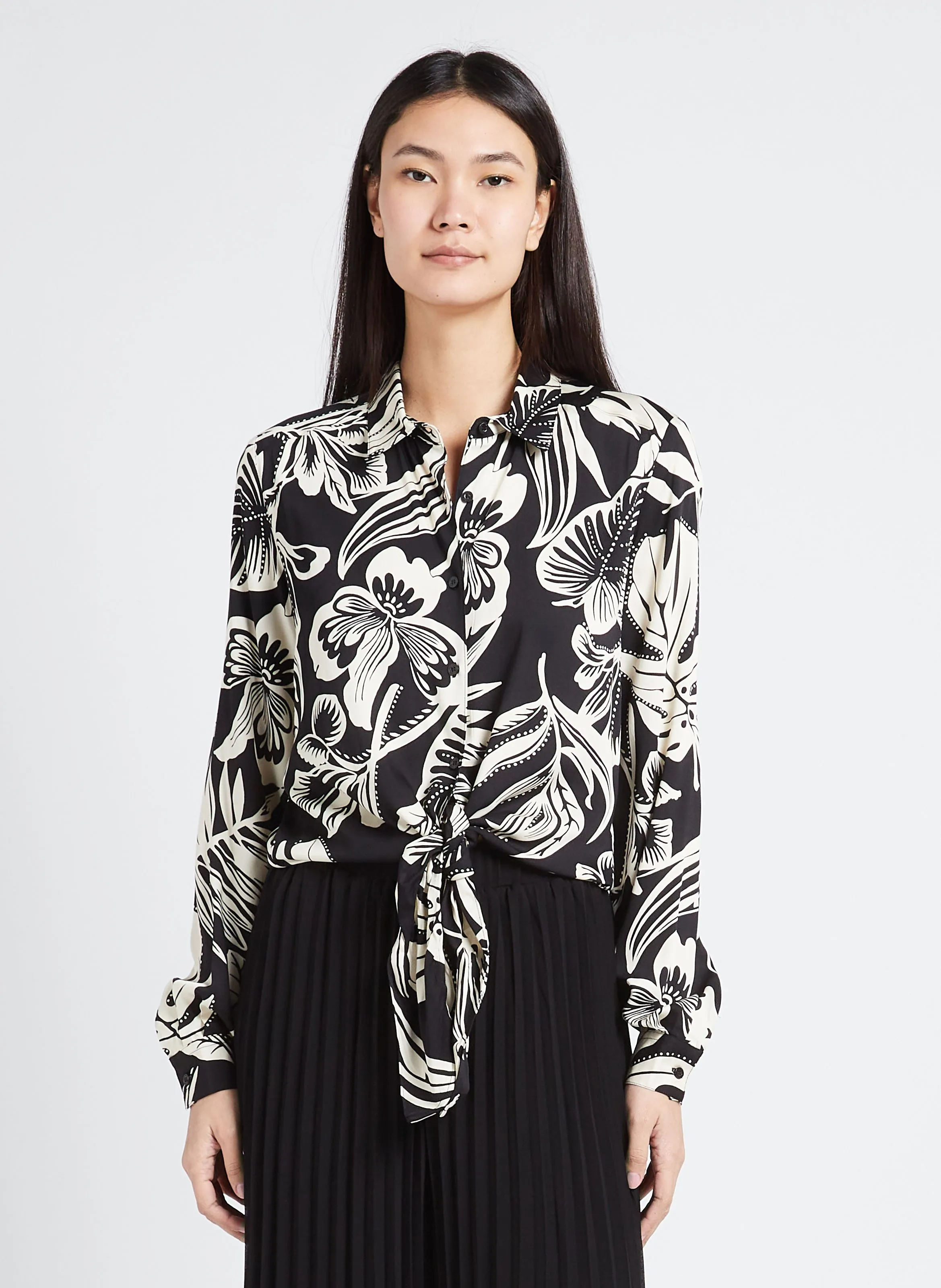 IKKS  Chemise droite col classique fluide - Noir