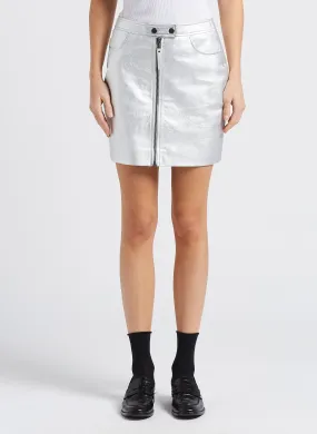 JUPE COURTE EN CUIR MéTALLISé - IKKS pour FEMME | Printemps