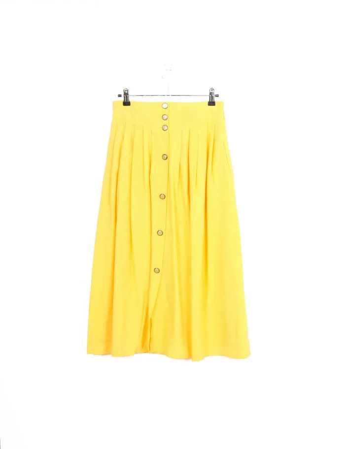 Jupe Jaune Unie Vintage