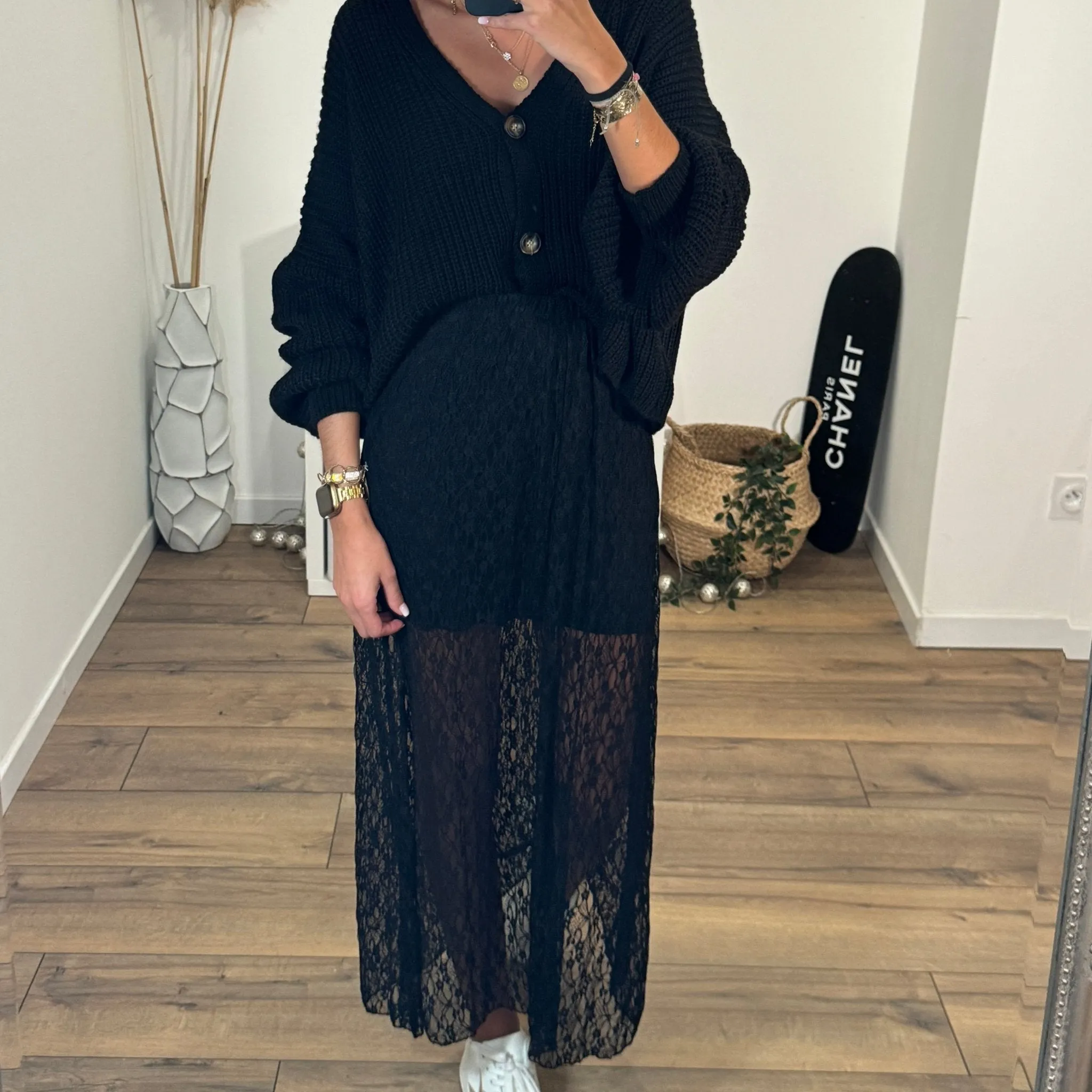 JUPE NOIRE DENTELLE DANIELA