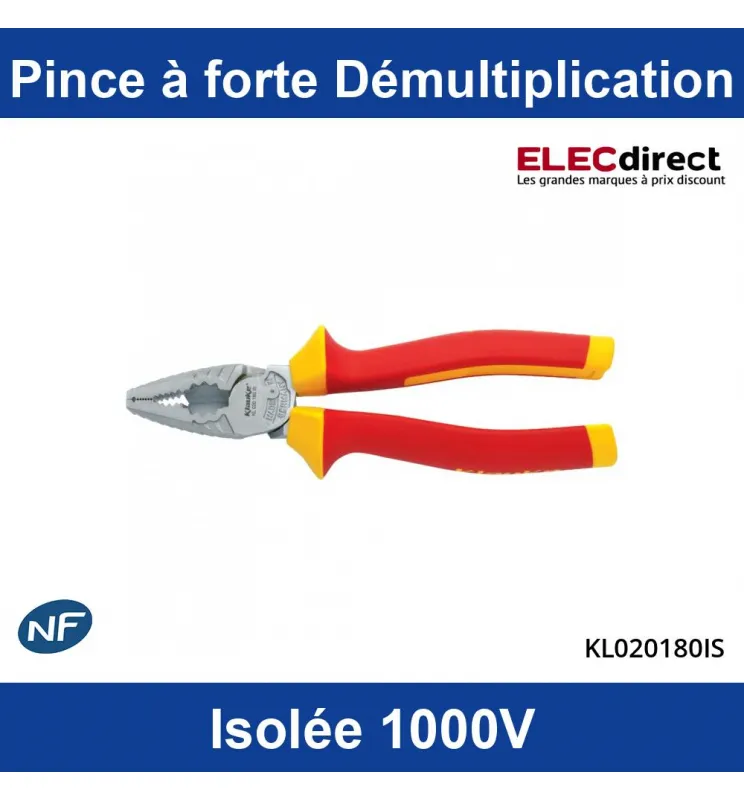 Klauke - Pince universelle à forte démultiplication VDE - Réf : KL020180IS