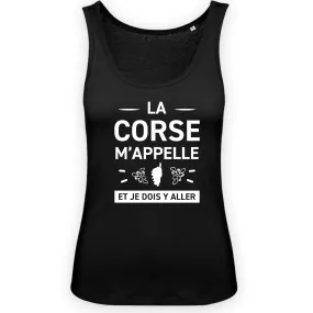 La Corse m'appelle - Débardeur coton bio imprimé FR