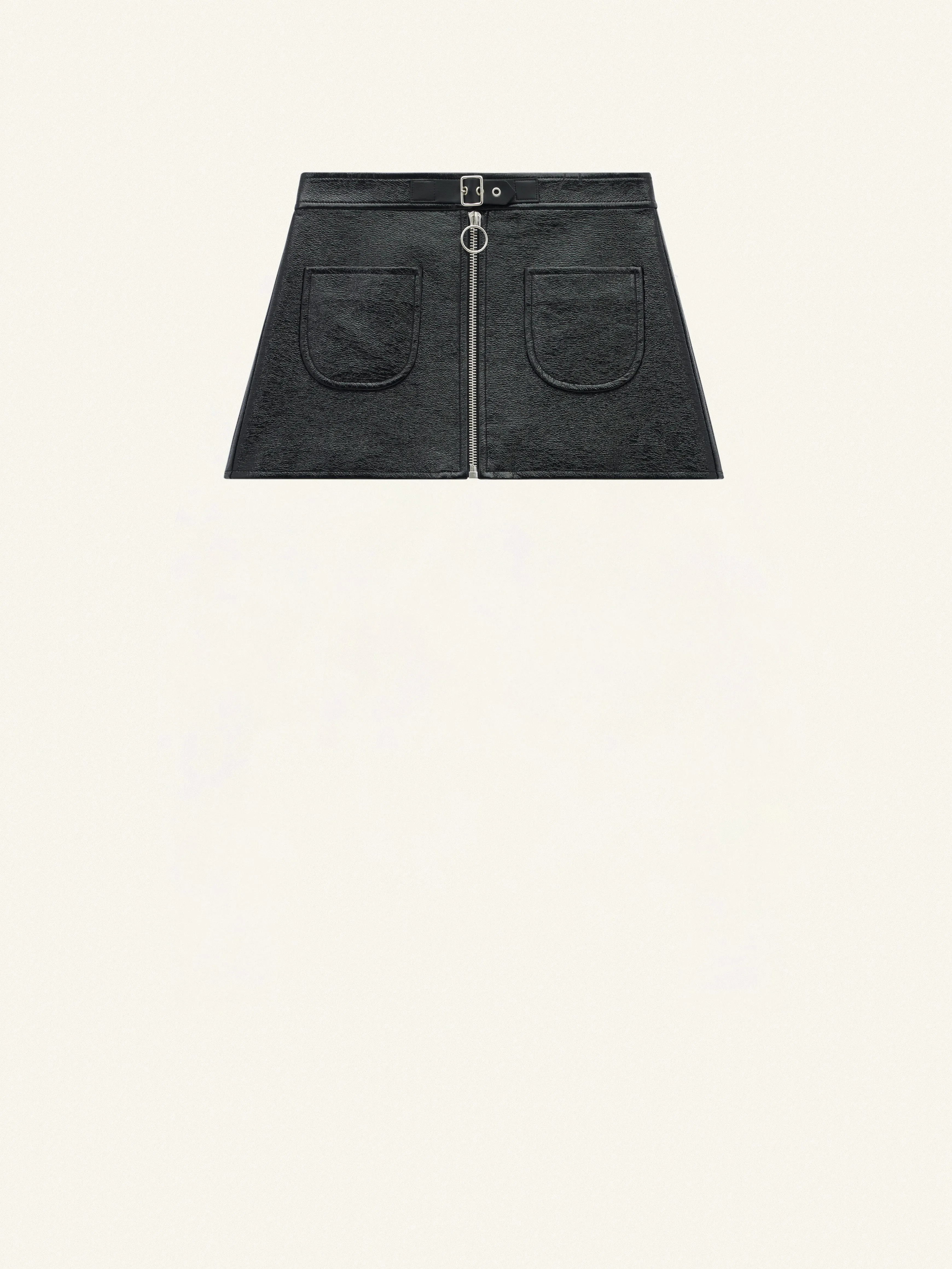 MINI JUPE ZIPPÉE EN VINYLE 