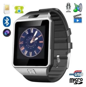 Montre téléphone connectée compatible android et ios sport carte sim homme noir