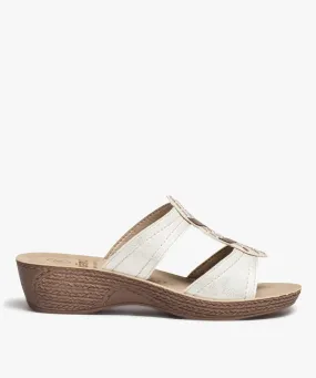 mules femme confort dessus a brides ornees de strass blanc standard mules et sabots