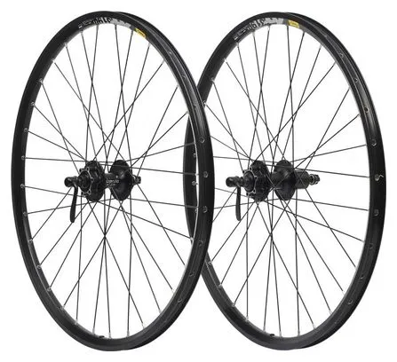 PAIRE ROUES 27 5  VTT  MAVIC XM 319 NOIR  FREIN DISQUE  SHIMANO DEORE M475 BLOCAGE RAPIDE  CASSETTE 8/9/10V  (584x21).
