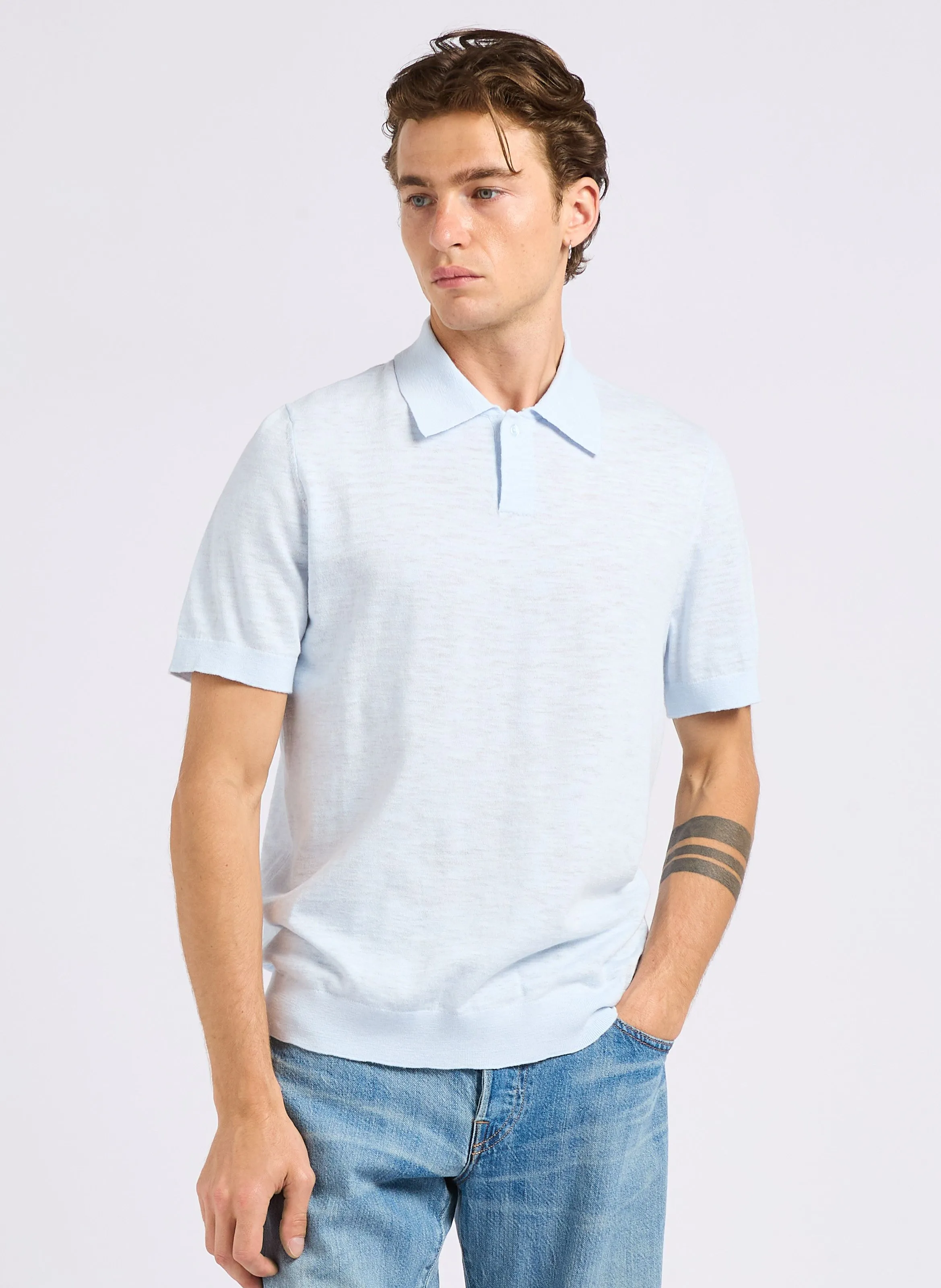 POLO MANCHES COURTES EN COTON MéLANGé - IKKS pour HOMME | Printemps