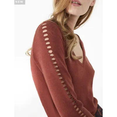 Pull V ajouré femme IKKS