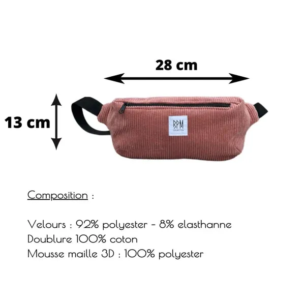 Sac banane en velours ctelé - Noir