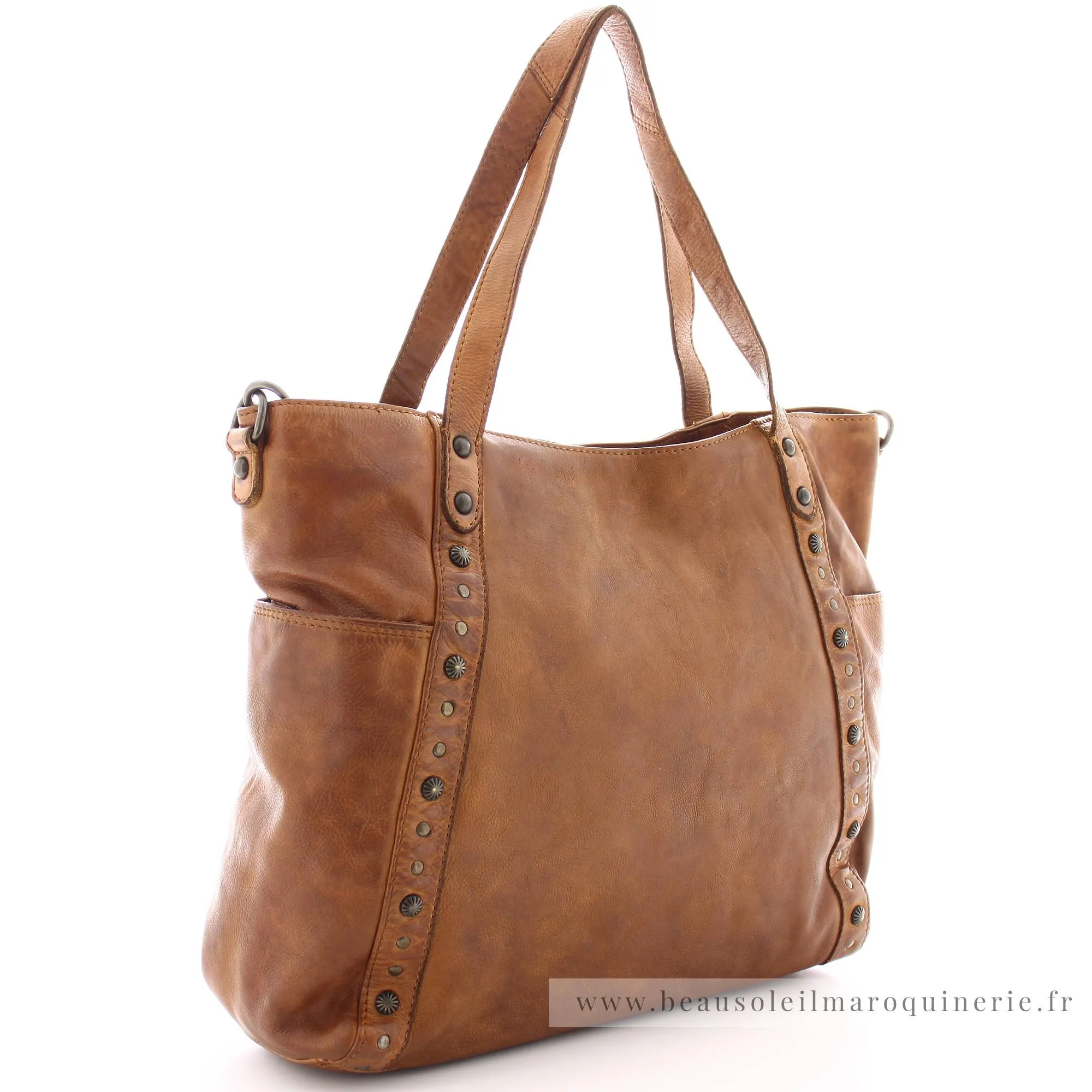 Sac Cabas Clouté Gianni Conti avec Bandoulière Cuir Vintage 4203491