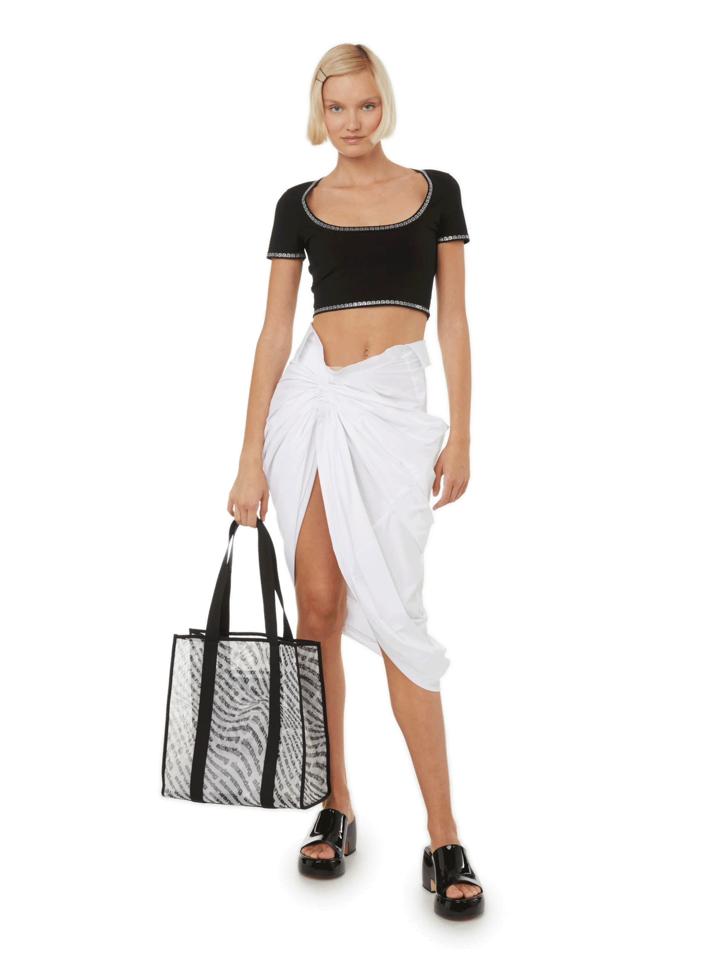 SAC CABAS EN MAILLE GRIFFéE - ALEXANDER WANG pour FEMME | Printemps