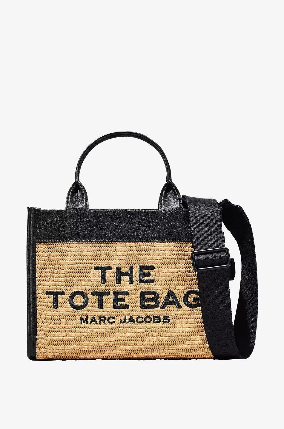 Sac cabas en raphia et cuir The Crossbody Tote
