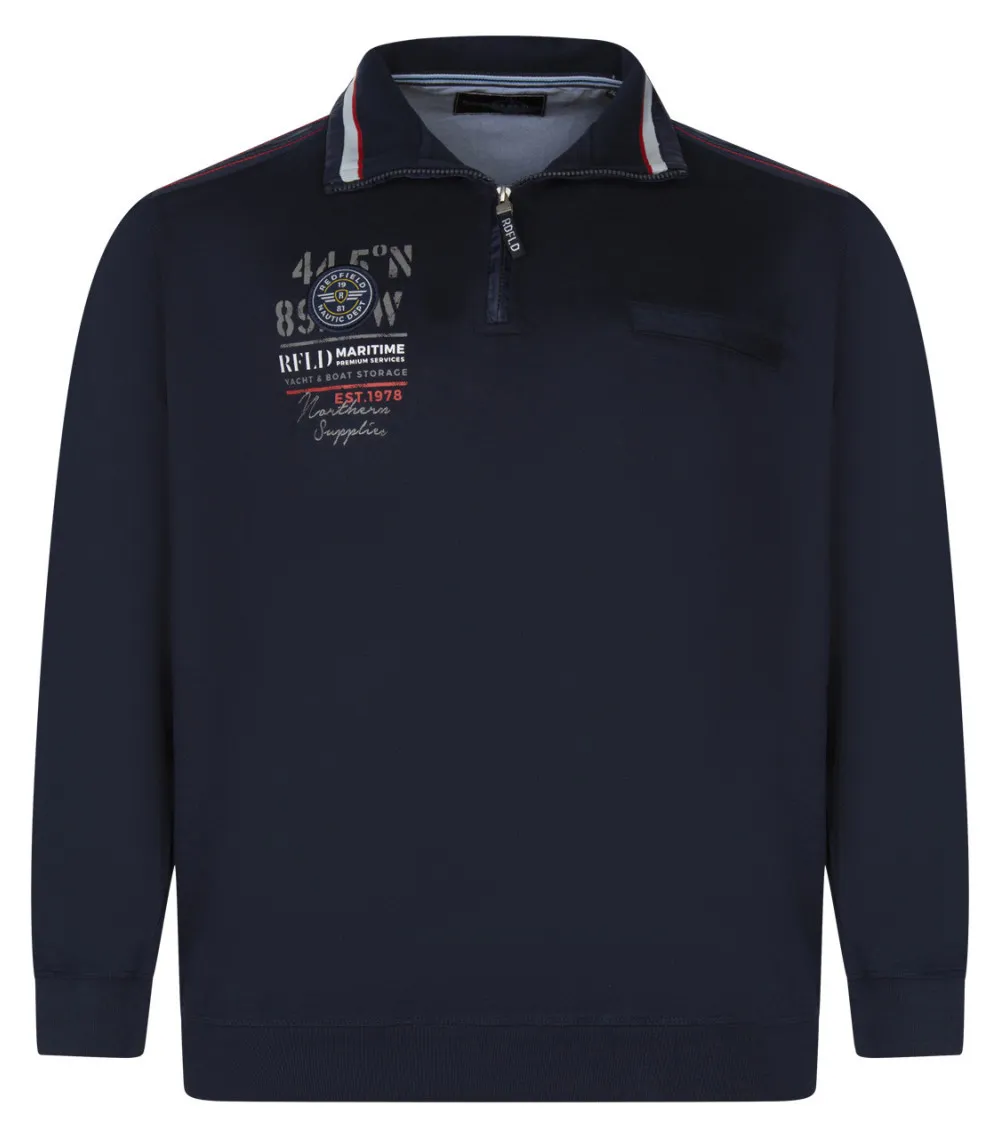 Sweat col montant Redfield avec manches longues bleu marine