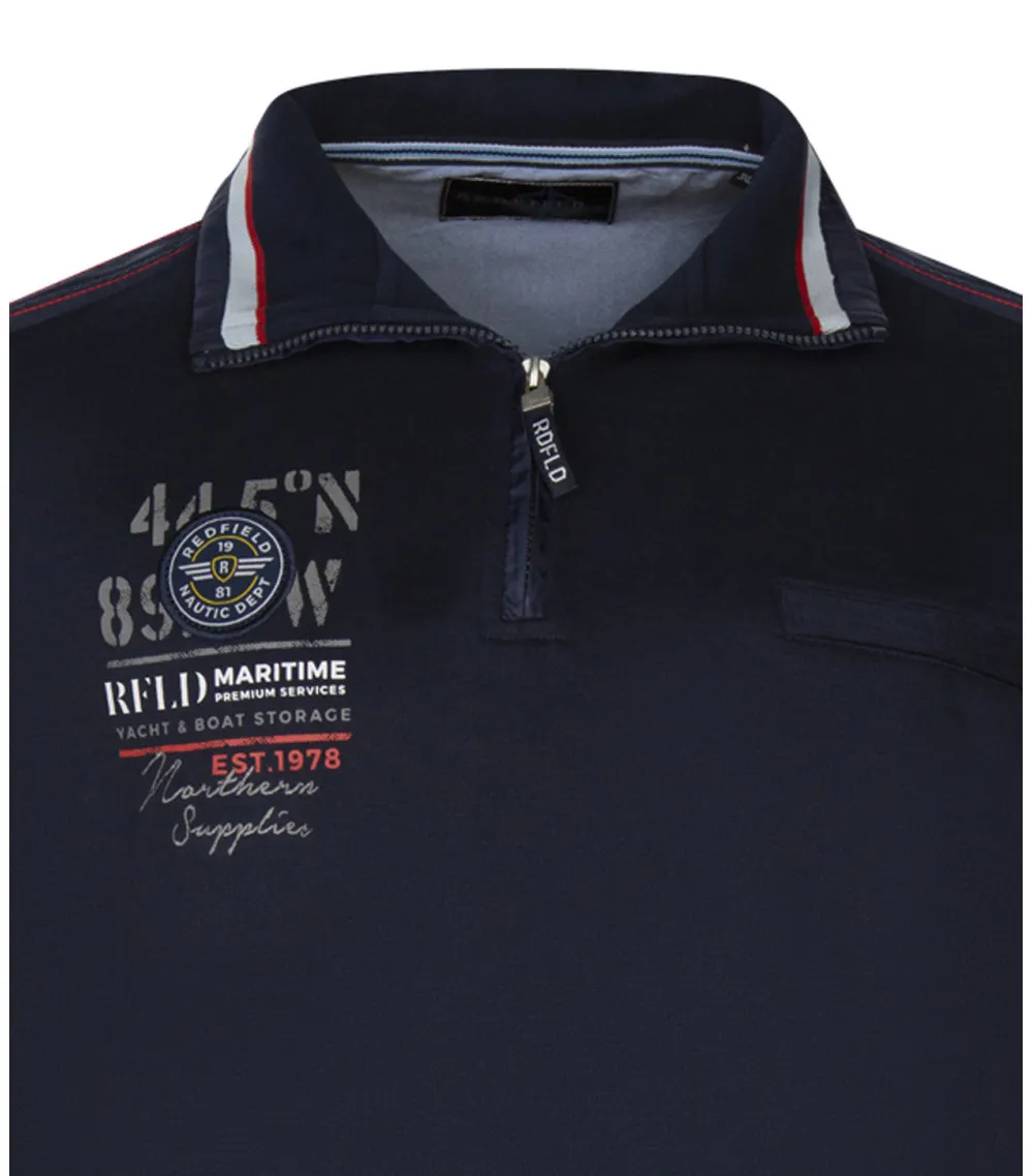 Sweat col montant Redfield avec manches longues bleu marine