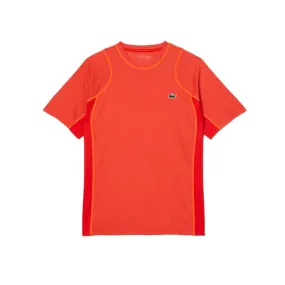 T-SHIRT HOMME LACOSTE TENNIS EN PIQUÉ INDEMAILLABLE ROUGE