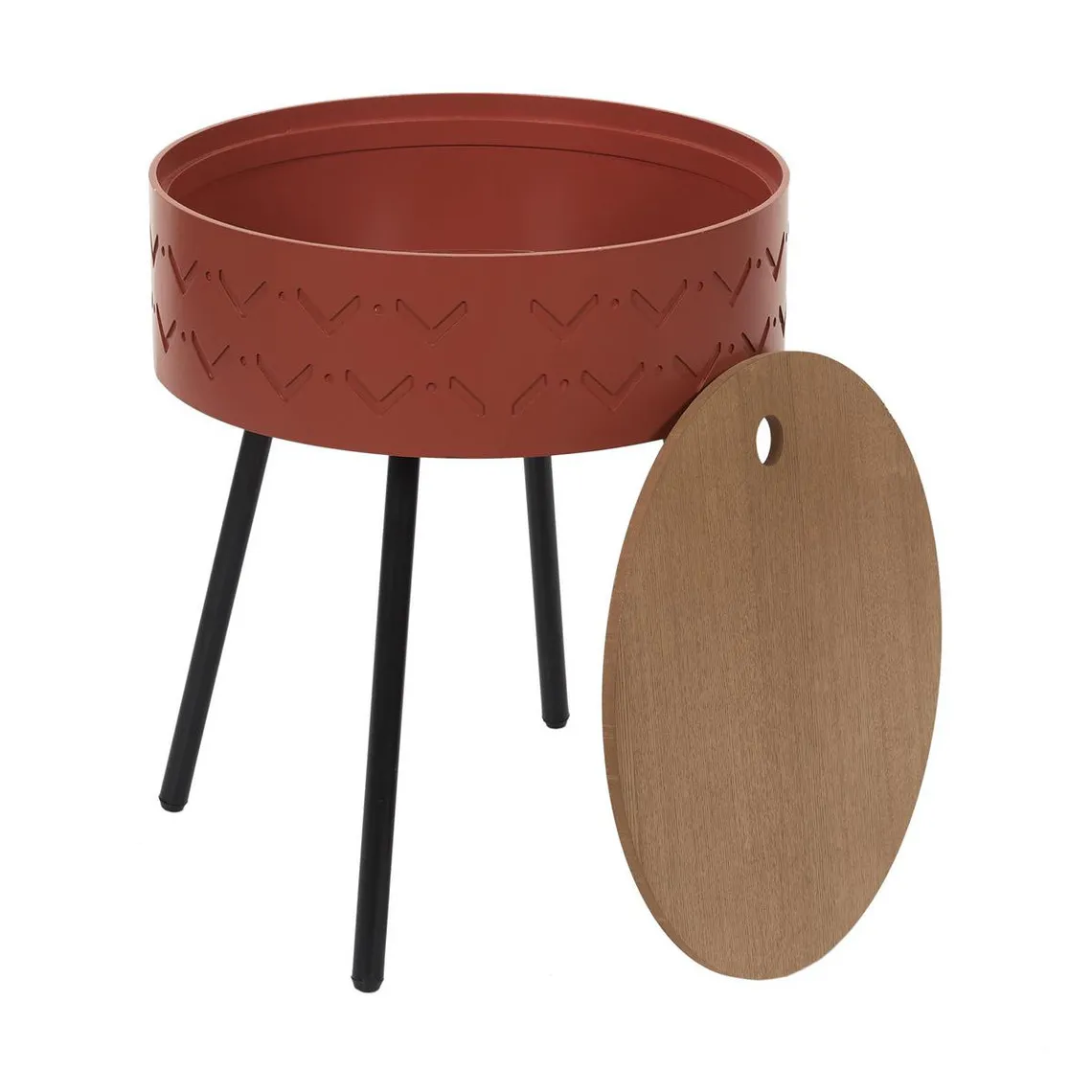 Table Coffre EUGENIE Rouge Brique | 3 Suisses