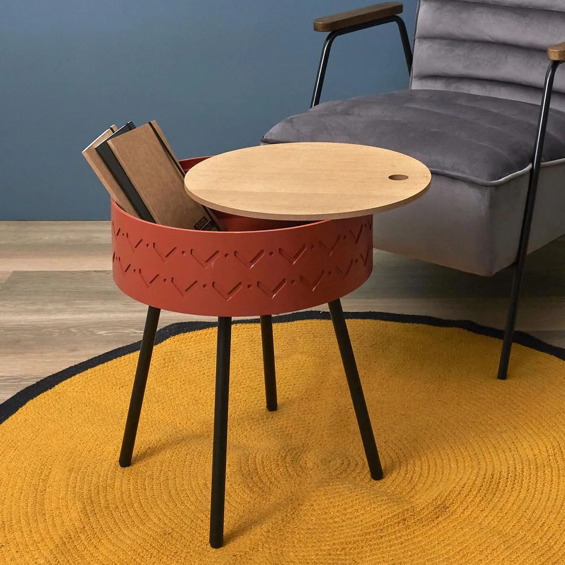 Table Coffre EUGENIE Rouge Brique | 3 Suisses