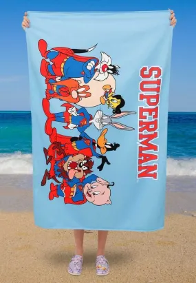 Unisex Multicolore Serviette de Plage - Warner Bros Super Looney Tunes Motif
