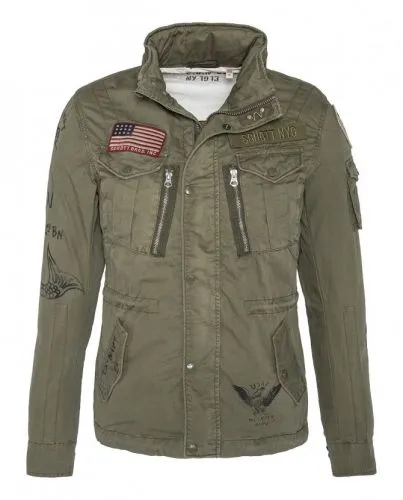 Veste badgée homme SCHOTT SQUAD 28 kaki